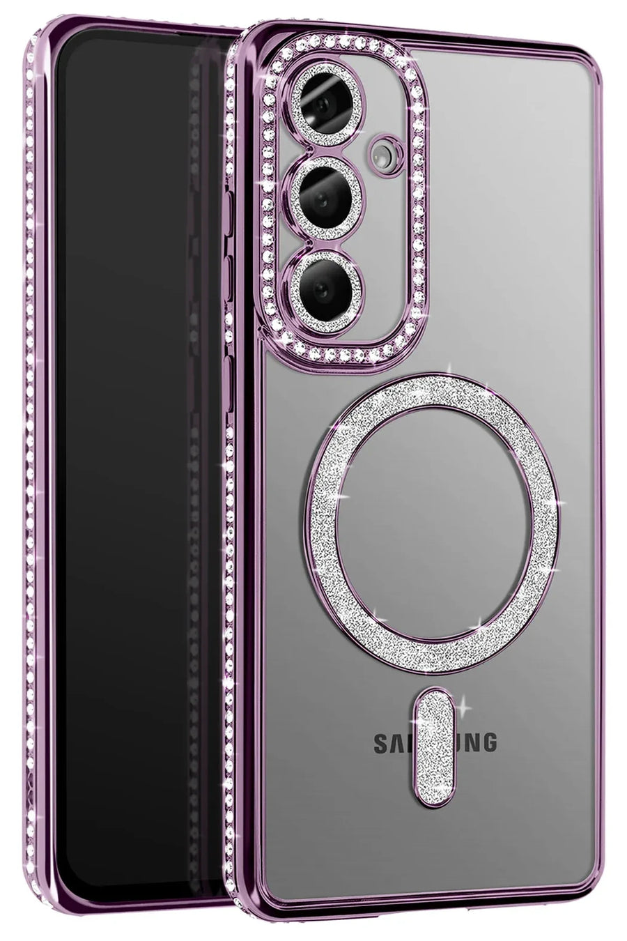 Newface Samsung Galaxy A57 5G Joke Simli Magneticsafe Kılıf - Derin Mor