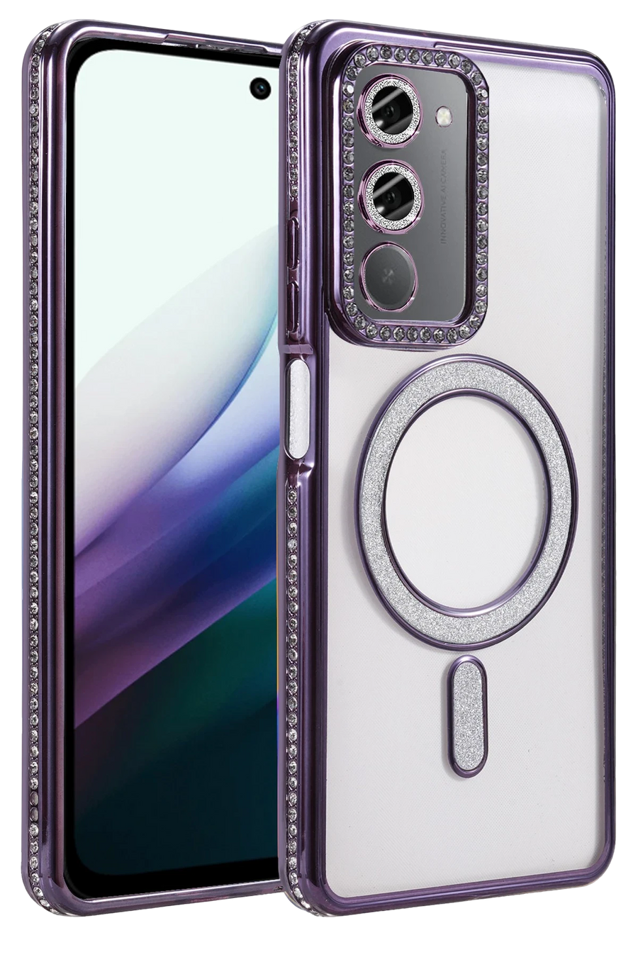 Newface Xiaomi Redmi 15 4G Joke Simli Magneticsafe Kılıf - Derin Mor