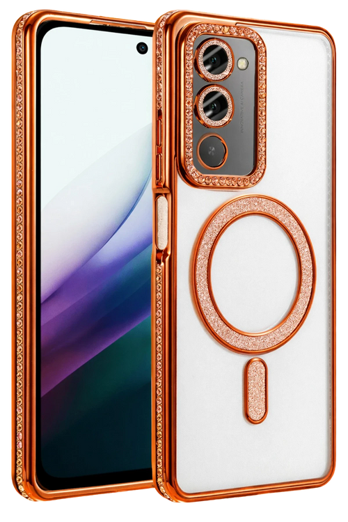 Newface Xiaomi Redmi 15 4G Joke Simli Magneticsafe Kılıf - Turuncu