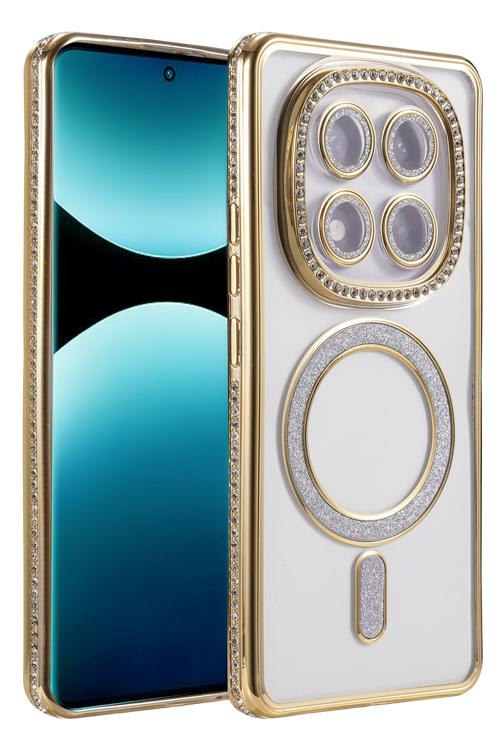 Newface Xiaomi Redmi Note 15 Pro 5G Joke Simli Magneticsafe Kılıf - Gold