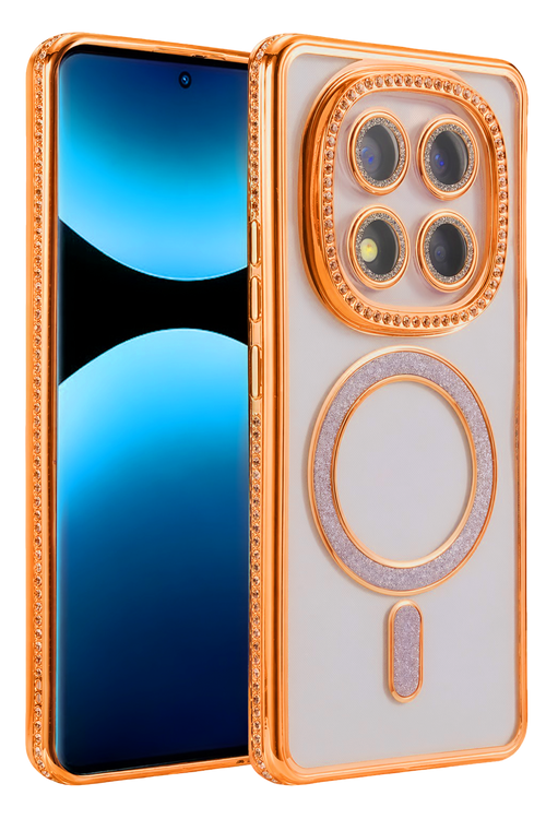 Newface Xiaomi Redmi Note 15 Pro 5G Joke Simli Magneticsafe Kılıf - Turuncu
