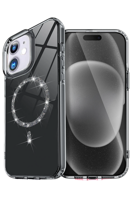 Newface Apple iPhone 11 Live Diamond Magsafe Kapak - Siyah