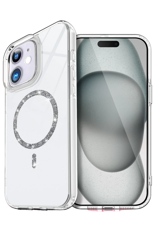 Newface Apple iPhone 12 Live Diamond Magsafe Kapak - Şeffaf