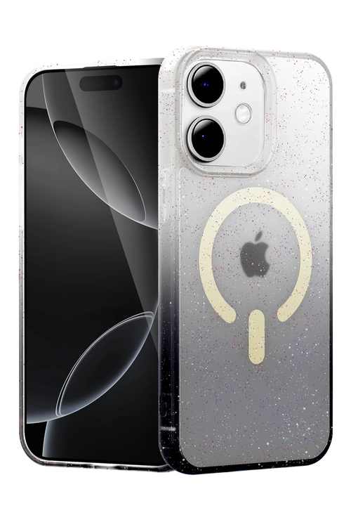 Newface Apple iPhone 12 Pummel Shiny Magsafe Kapak - Siyah