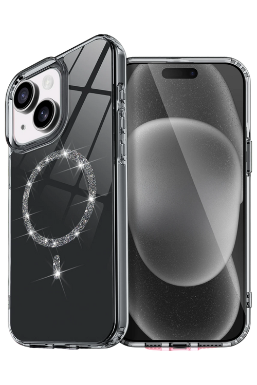 Newface Apple iPhone 14 Live Diamond Magsafe Kapak - Siyah