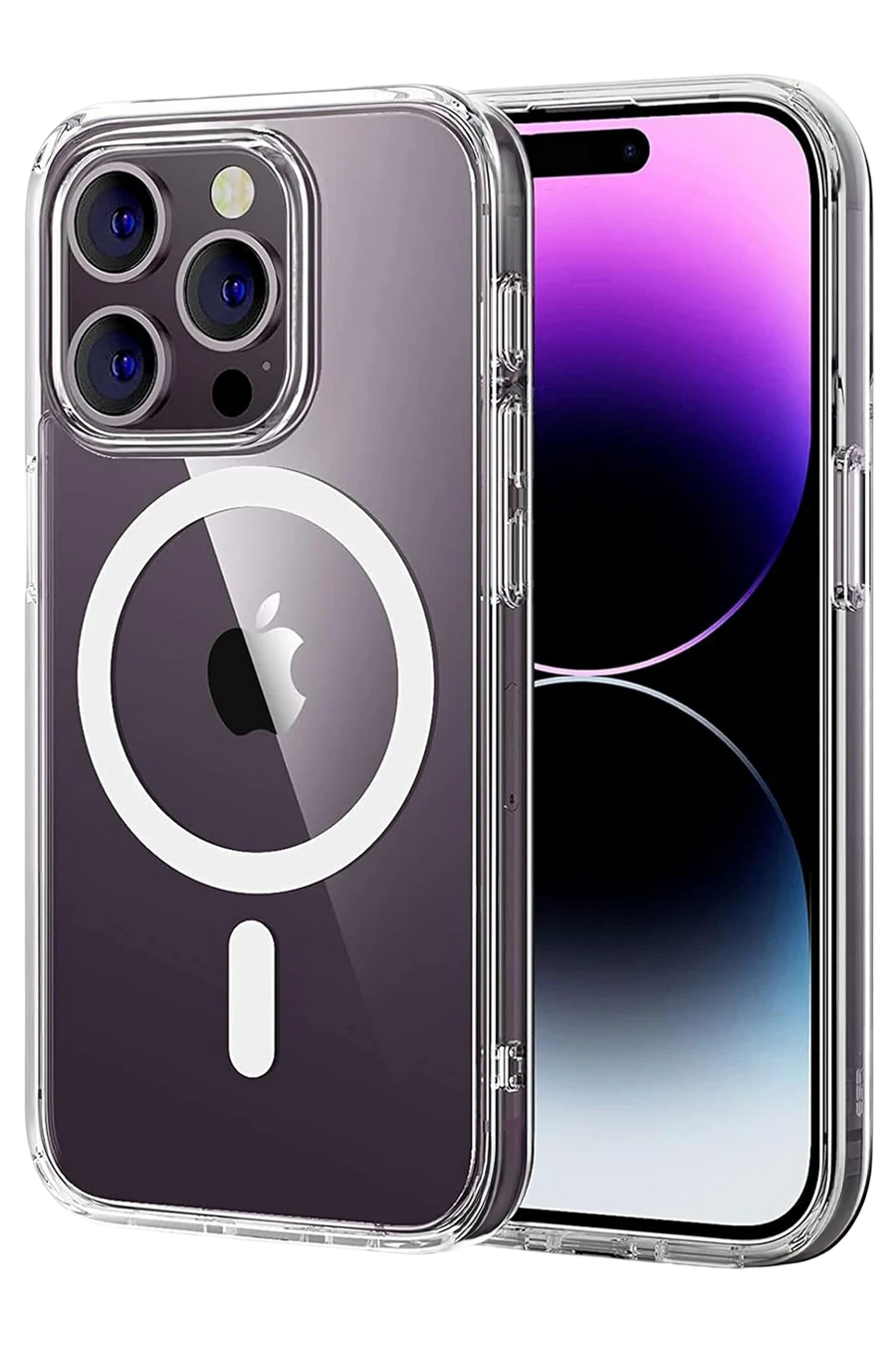 Newface Apple iPhone 14 Pro Max Combo Sert Şeffaf Magsafe Kapak - Şeffaf