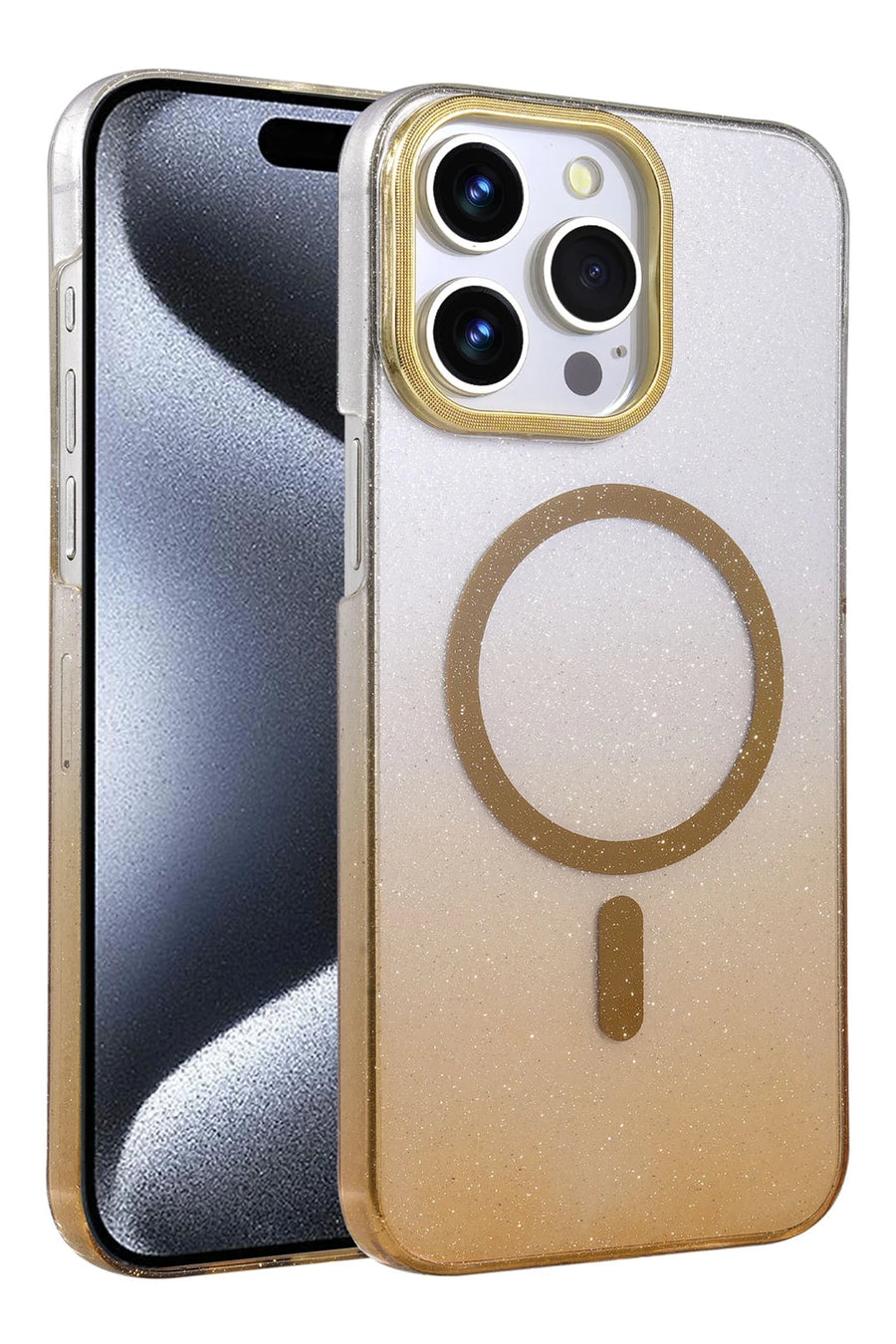 Newface Apple iPhone 14 Pro Max Glossy Magsafe Kapak - Çöl Titanyum
