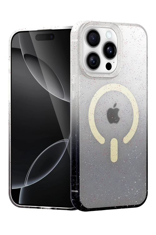 Newface Apple iPhone 14 Pro Max Pummel Shiny Magsafe Kapak - Siyah