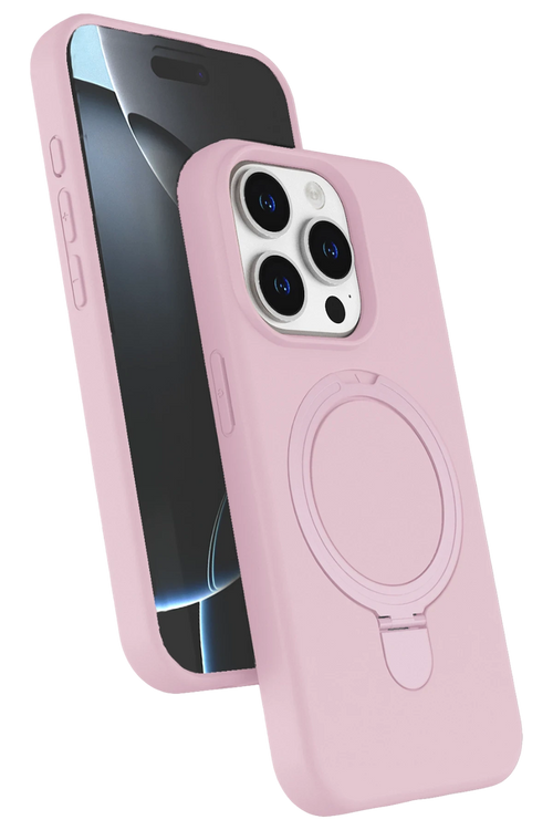 Newface Apple iPhone 14 Pro Max Regal Magsafe Standlı Kapak - Açık Pembe