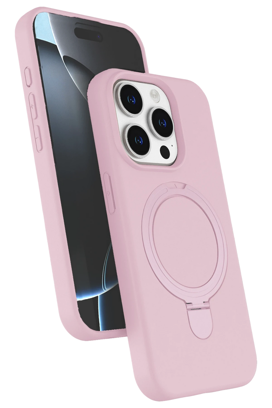 Newface Apple iPhone 14 Pro Max Regal Magsafe Standlı Kapak - Açık Pembe