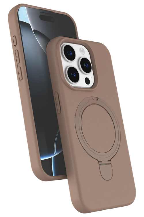 Newface Apple iPhone 14 Pro Max Regal Magsafe Standlı Kapak - Çöl Titanyum