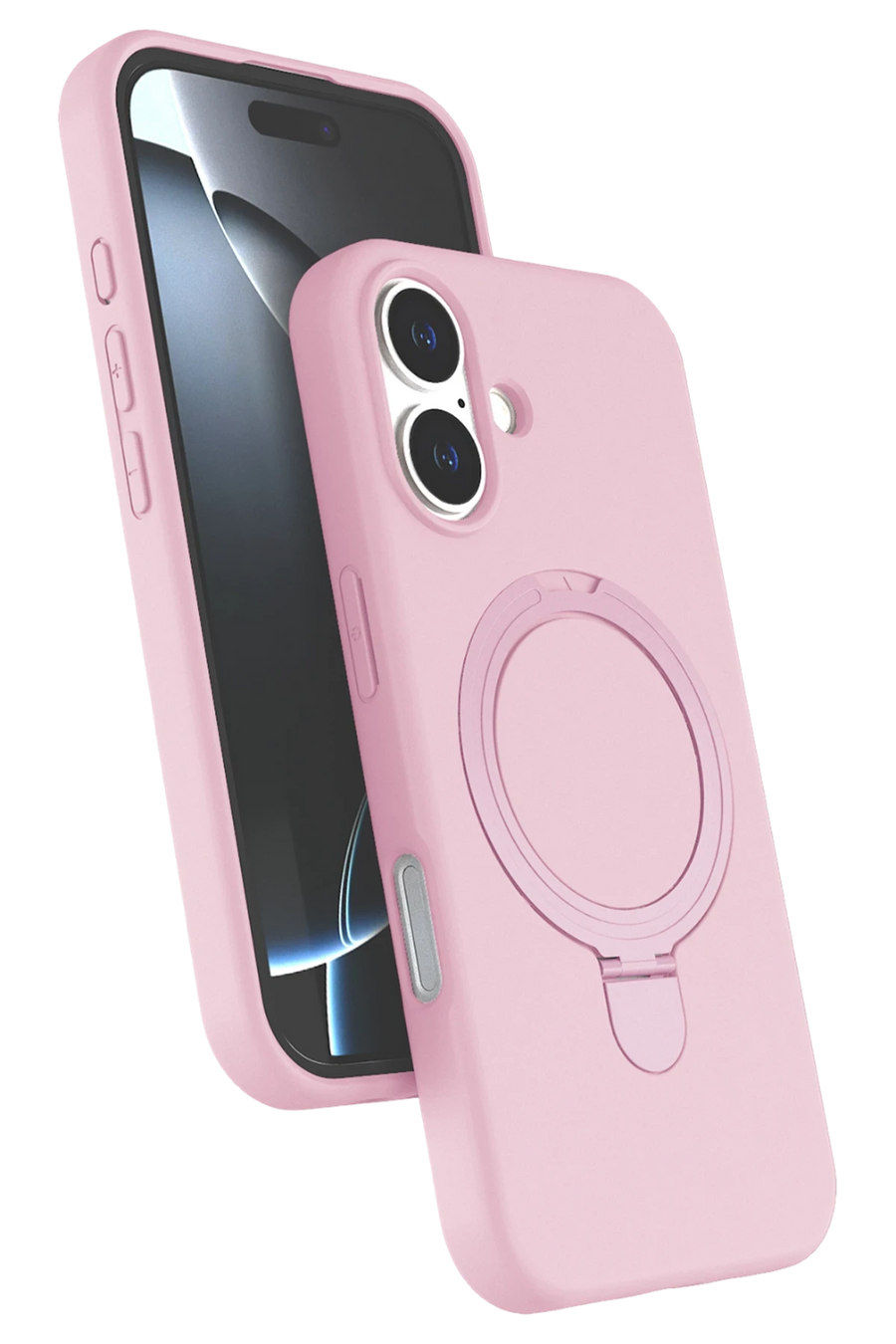 Newface Apple iPhone 16 Regal Magsafe Standlı Kapak - Açık Pembe
