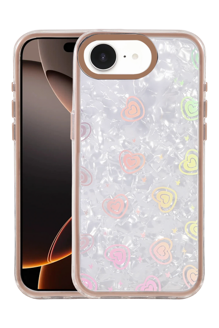 Newface Apple iPhone 16E Lumi Desenli Kapak - Çöl Titanyum