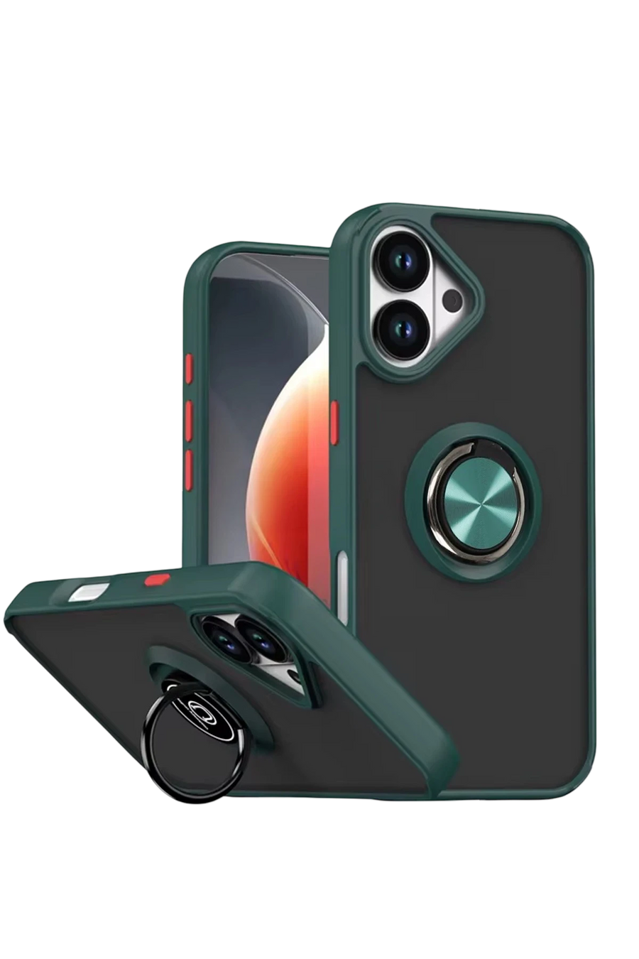 Newface Apple iPhone 17 Montreal Yüzüklü Silikon Kapak - Yeşil