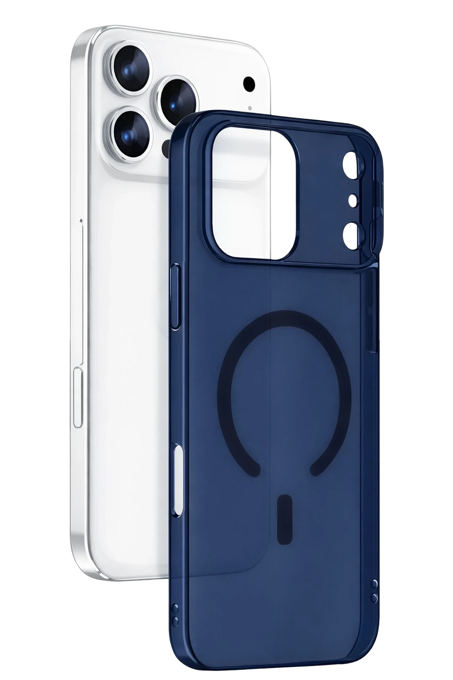 Newface Apple iPhone 17 Pro Max Combo Sert Şeffaf Magsafe Kapak - Mavi