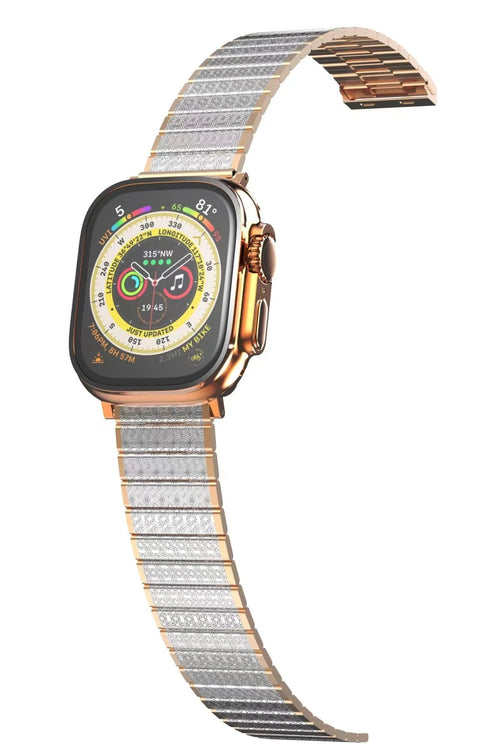 Newface Apple Watch 38mm Made Metal Kordon - Gümüş-Rose Gold