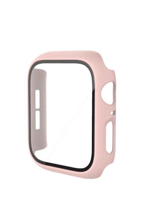 Newface Apple Watch 41mm Camlı Kasa Ekran Koruyucu - Pembe