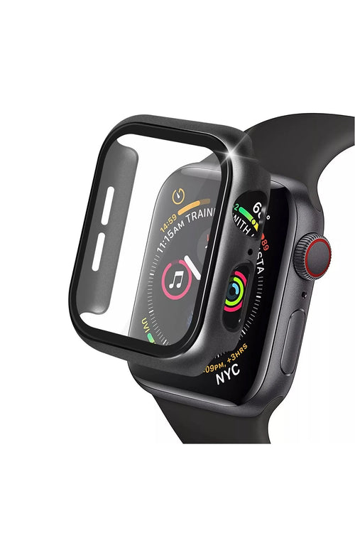 Newface Apple Watch 42mm Camlı Kasa Ekran Koruyucu - Siyah