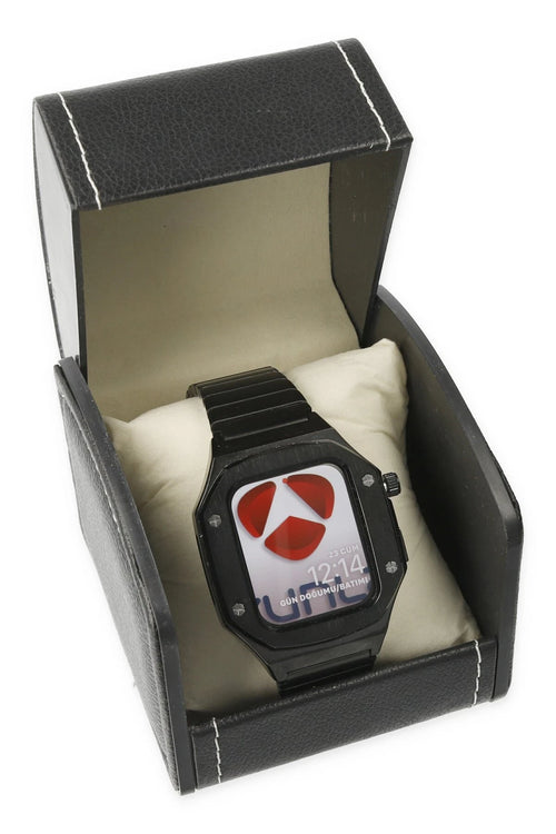 Newface Apple Watch 45mm KR409 Metal Kordon - Siyah