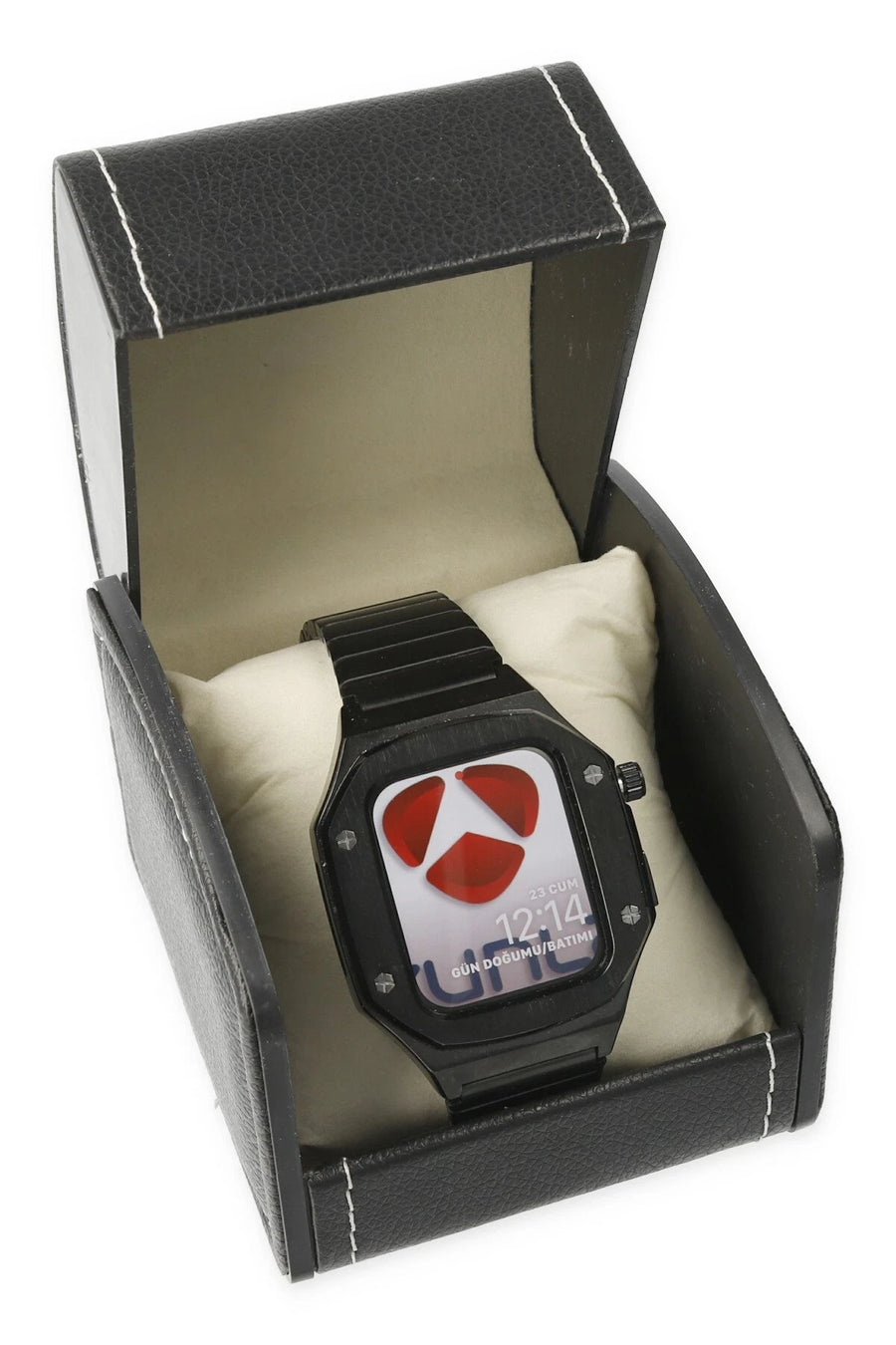 Newface Apple Watch 45mm KR409 Metal Kordon - Siyah