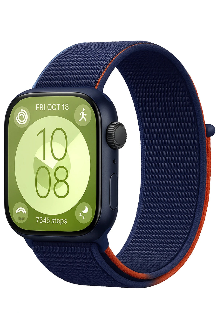 Newface Huawei Fit 4 Hasırlı Cırtcırtlı Kordon - Lacivert-Turuncu