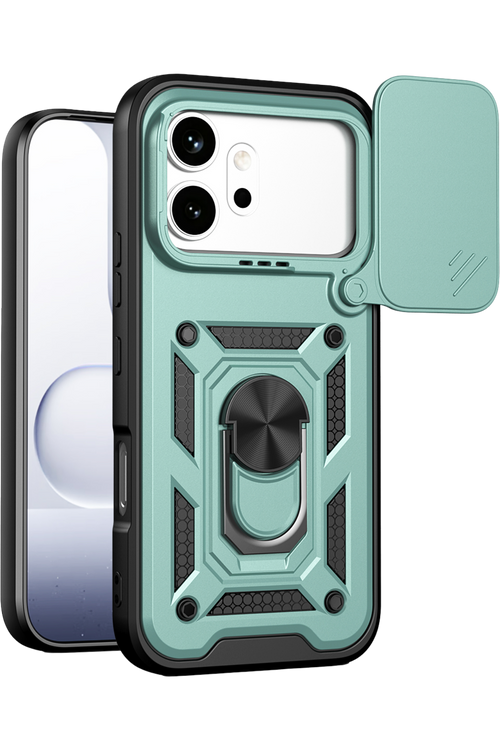 Newface Huawei Honor 600 Pars Lens Yüzüklü Silikon - Yeşil