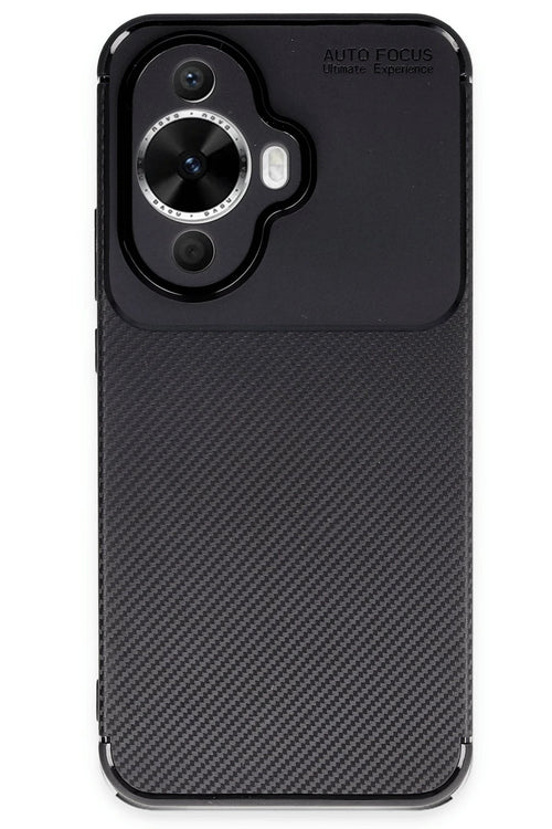 Newface Huawei Nova 12S Kılıf Auto Focus Karbon Kapak - Siyah