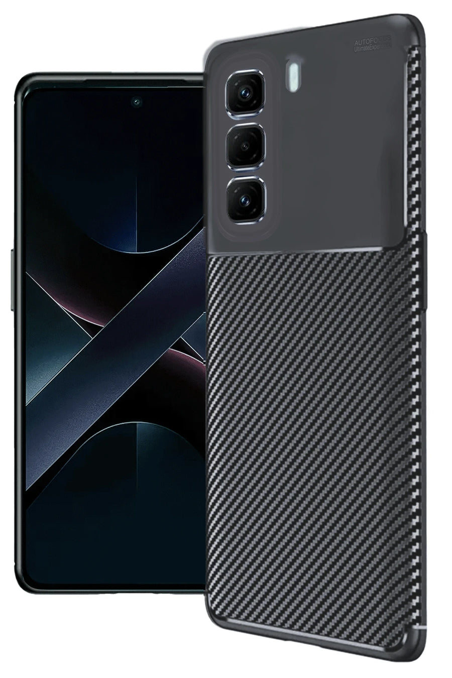 Newface İnfinix Hot 50 4G Kılıf Auto Focus Karbon Kapak - Siyah