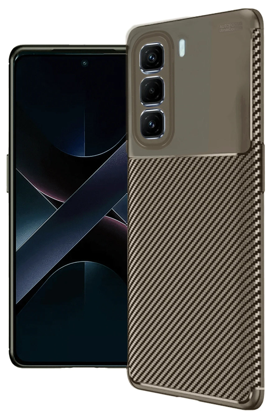 Newface İnfinix Hot 50 Pro Plus 4G Auto Focus Karbon Kapak - Kahverengi