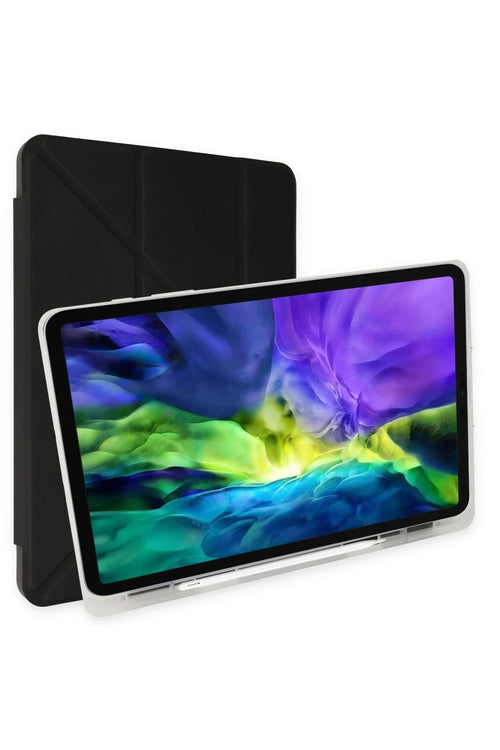 Newface Apple iPad 10.2 (8.nesil) Kılıf Kalemlikli Mars Tablet Kılıfı - Siyah