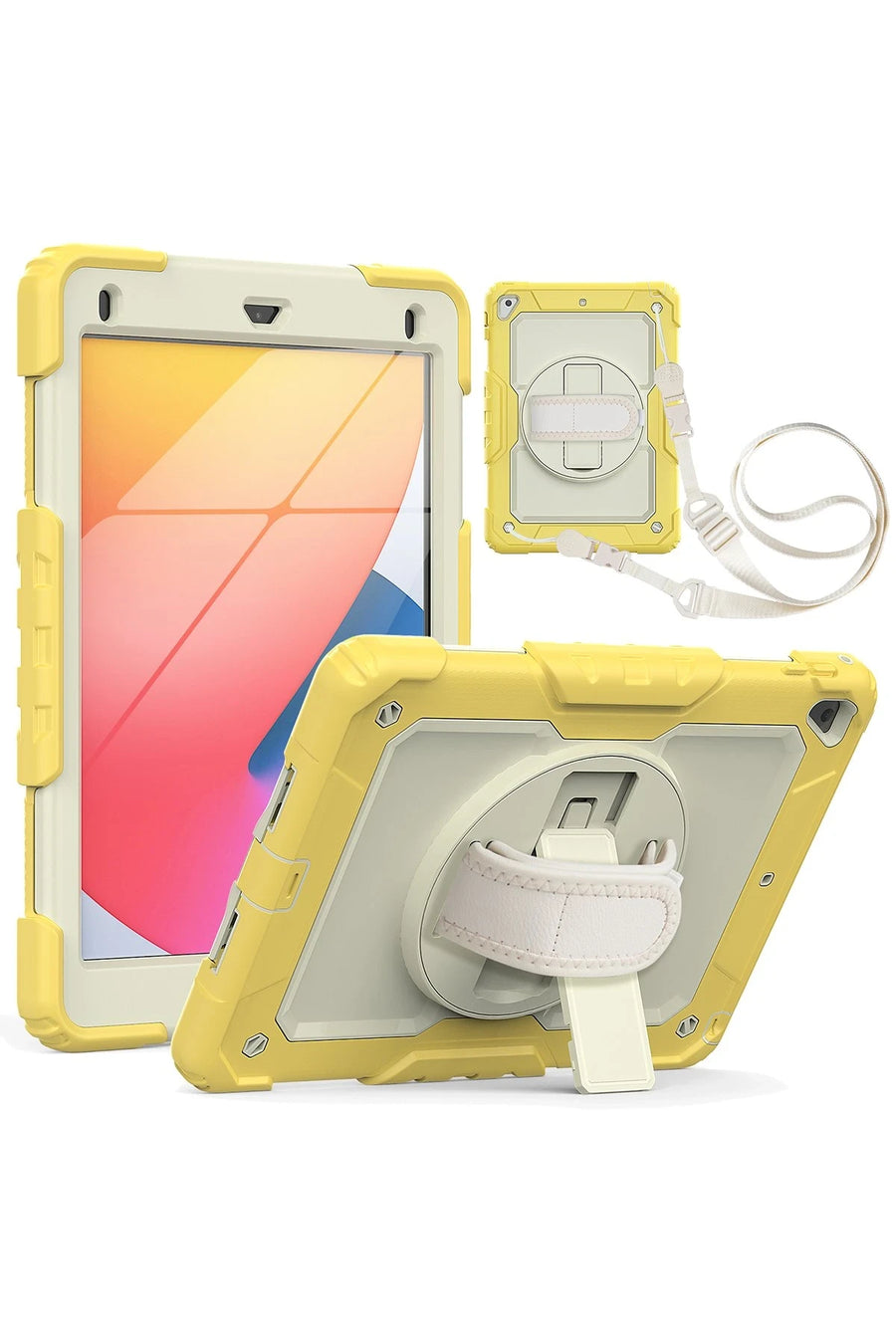 Newface Apple iPad 5 Air 9.7 Kılıf Strap New Tablet Kapak - Sarı