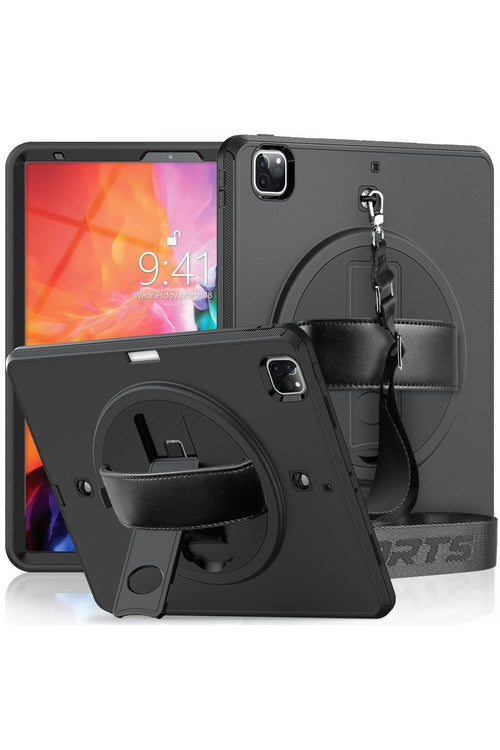 Newface Apple iPad Pro 12.9 (2021) Kılıf Strap-C Otterbox Tablet Kapak - Siyah
