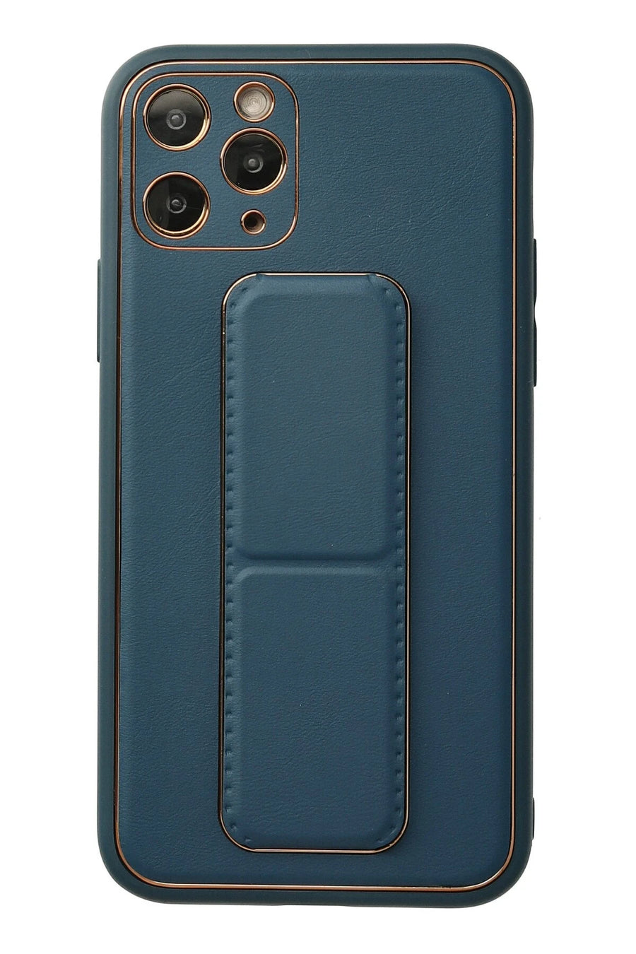 Newface Apple iPhone 11 Pro Kılıf Coco Deri Standlı Kapak - Mavi