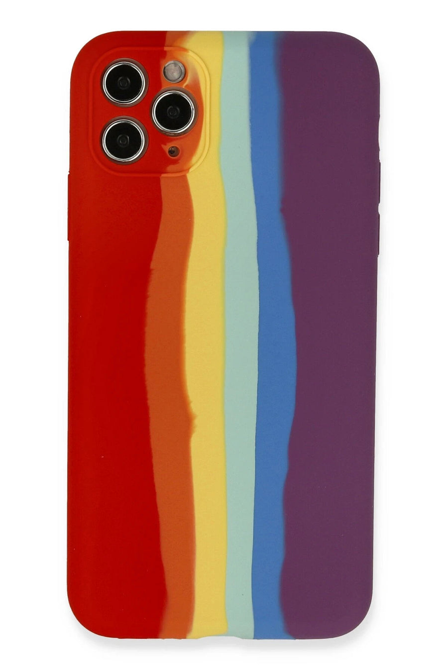 Newface Apple iPhone 11 Pro Kılıf Ebruli Lansman Silikon - Kırmızı-Mor
