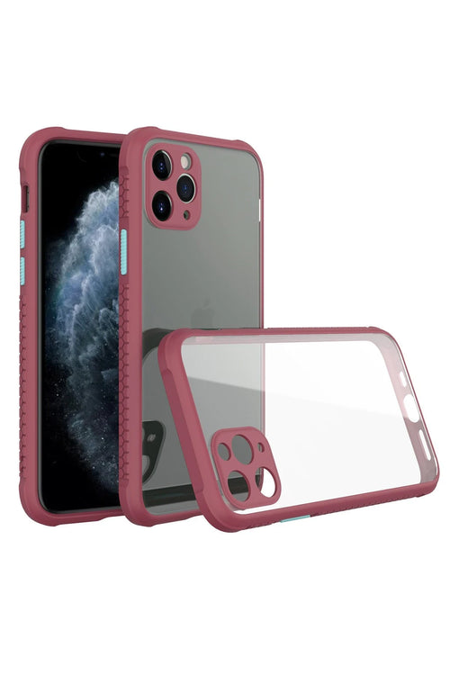 Newface Apple iPhone 11 Pro Kılıf Miami Şeffaf Silikon - Fuşya