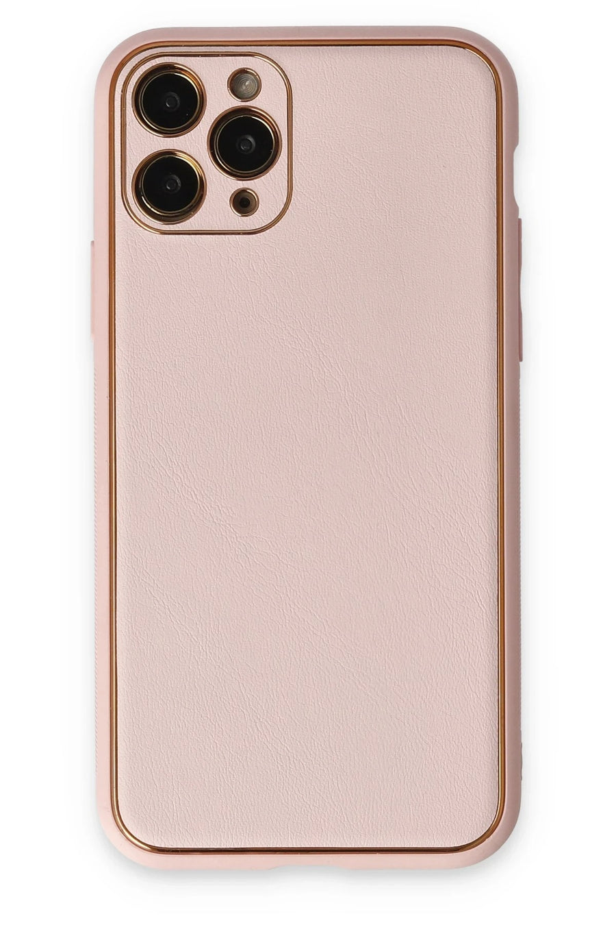 Newface Apple iPhone 11 Pro Max Kılıf Coco Deri Silikon Kapak - Pudra