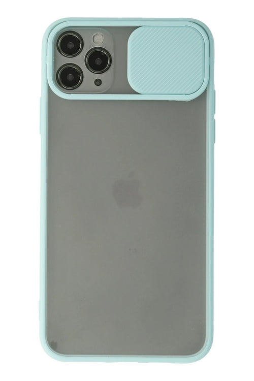 Newface Apple iPhone 11 Pro Max Kılıf Palm Buzlu Kamera Sürgülü Silikon - Turkuaz