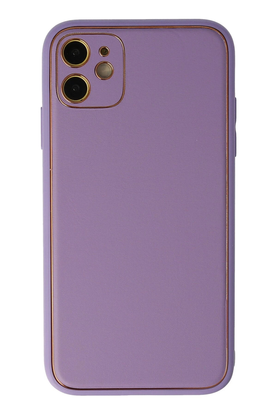Newface Apple iPhone 12 Kılıf Coco Deri Silikon Kapak - Lila