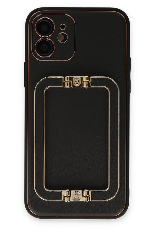 Newface Apple iPhone 12 Kılıf Coco Elit Kapak - Siyah