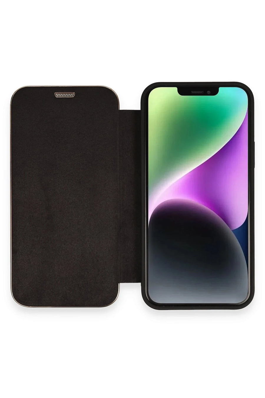 Newface Apple iPhone 12 Kılıf Dolpin Kapaklı - Siyah