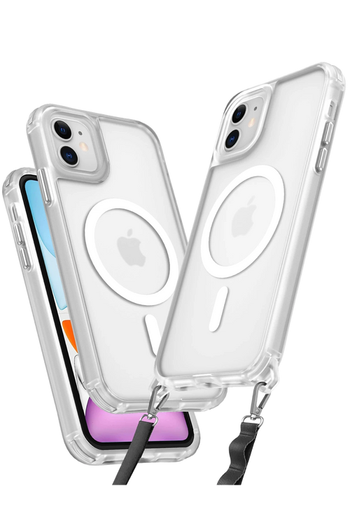 Newface Apple iPhone 12 Kılıf Enka Magsafe Silikon Kılıf - Şeffaf