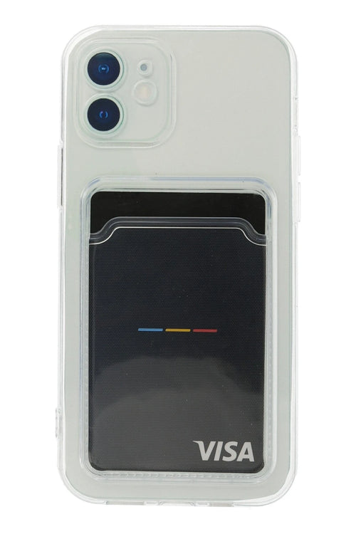 Newface Apple iPhone 12 Kılıf Kart Şeffaf Silikon - Şeffaf