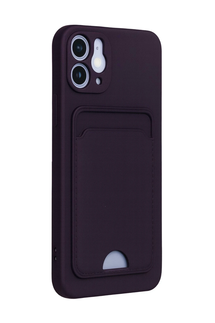 Newface Apple iPhone 12 Kılıf Kelvin Kartvizitli Silikon - Derin Mor