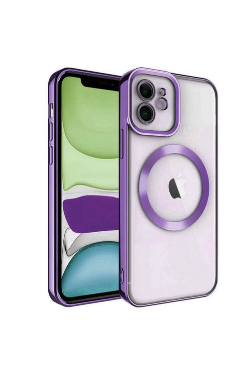 Newface Apple iPhone 12 Kılıf Kross Magneticsafe Kapak - Mor