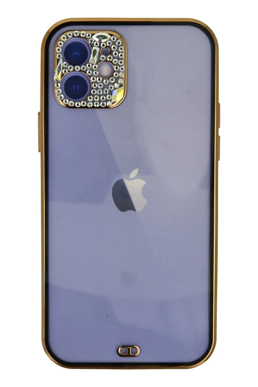 Newface Apple iPhone 12 Kılıf Liva Taşlı Silikon - Siyah
