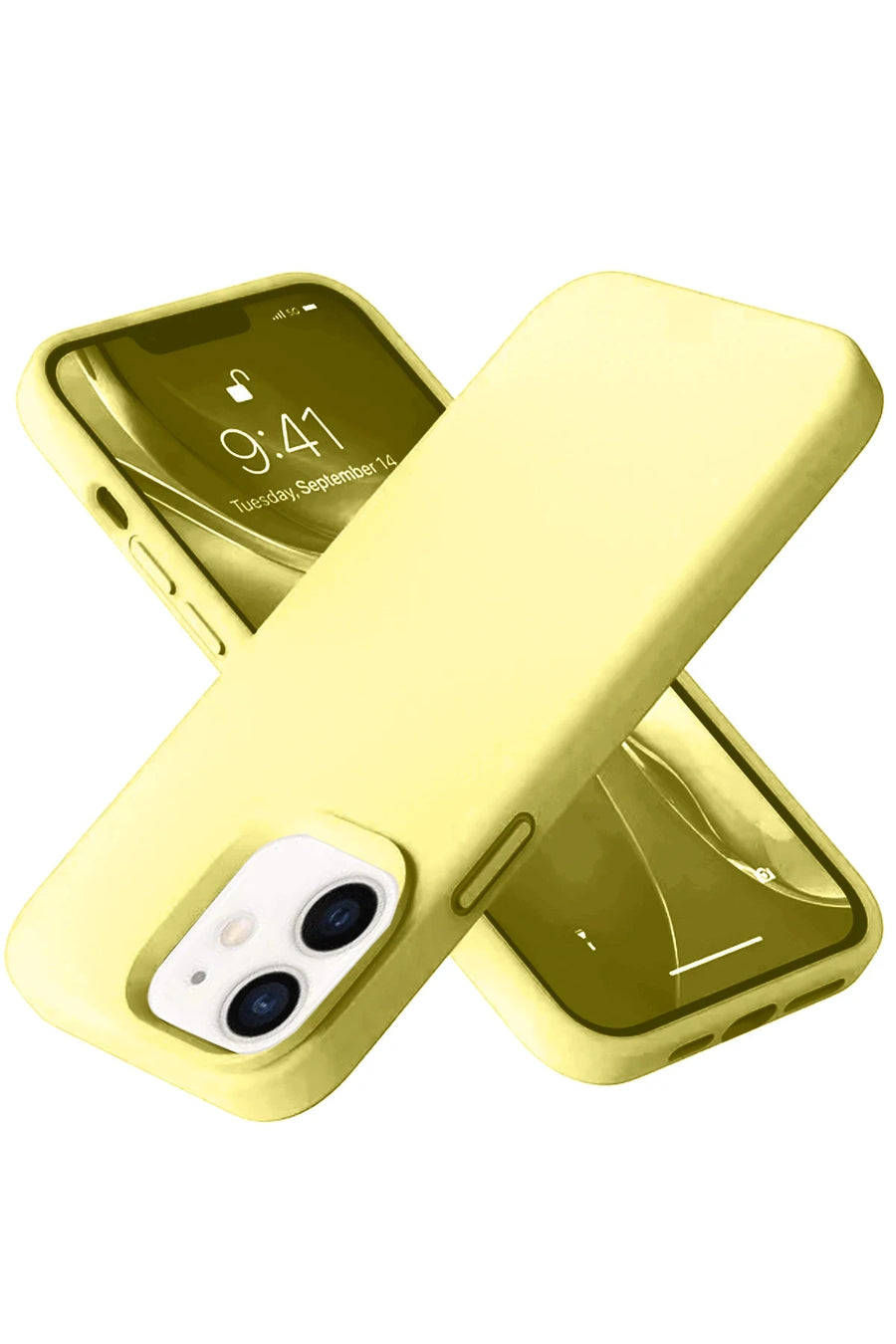 Newface Apple iPhone 12 Kılıf Nano içi Kadife Silikon- Sarı