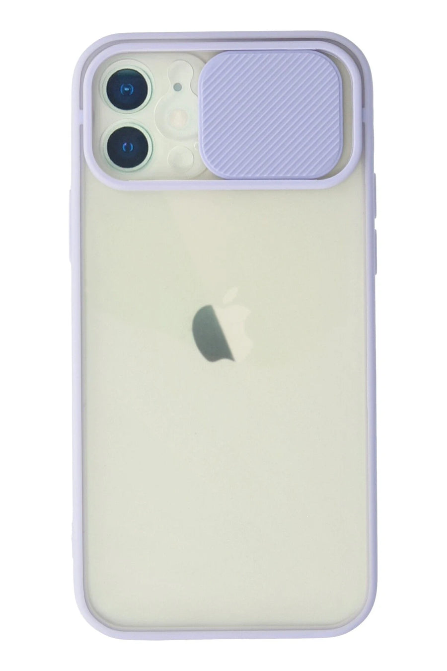 Newface Apple iPhone 12 Kılıf Palm Buzlu Kamera Sürgülü Silikon - Lila