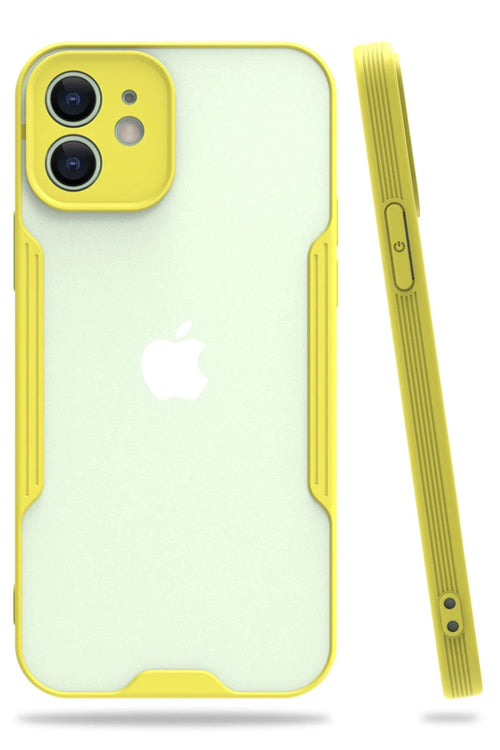 Newface Apple iPhone 12 Kılıf Platin Silikon - Sarı