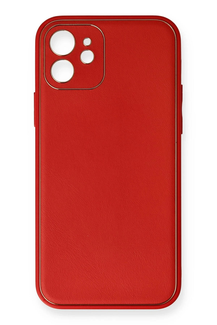 Newface Apple iPhone 12 Mini Kılıf Coco Deri Silikon Kapak - Kırmızı