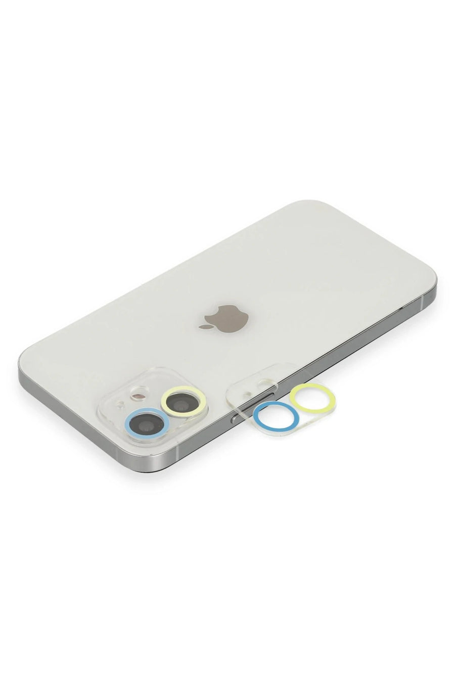Newface Apple iPhone 12 Mini Renkli Kamera Lens Koruma Cam - Sarı-Mavi